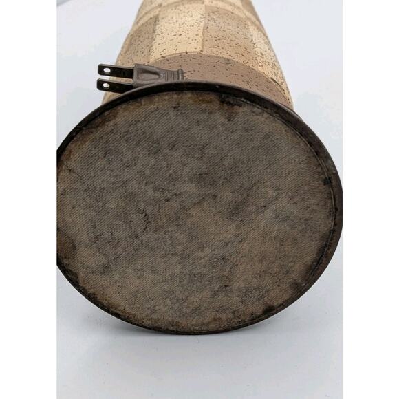 Vintage Mid Century Modern Textured Ceramic Table Lamp Brown Tan Geometric Base - Picture 10 of 10